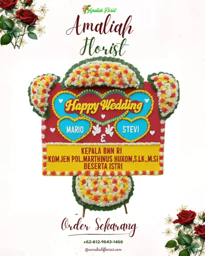 Karangan Papan Bunga Pernikahan di Sumberpucung